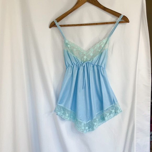 Vintage blue lace cami tank top - Picture 5 of 6